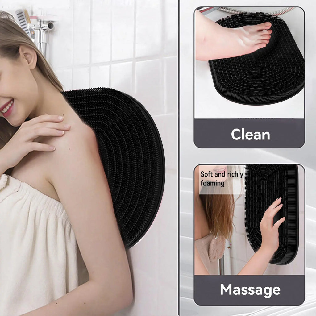Silicone Bath Brush Set, 1 Set Portable Non-Slip Skin-Friendly Face and Back Brush, Body Back Scrubber with Foot Scrubber, Exfoliating Bath Accessories, Body Care Tool #GLOBAL PICKS