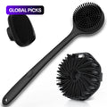 Silicone Bath Brush Set, 1 Set Portable Non-Slip Skin-Friendly Face and Back Brush, Body Back Scrubber with Foot Scrubber, Exfoliating Bath Accessories, Body Care Tool #GLOBAL PICKS
